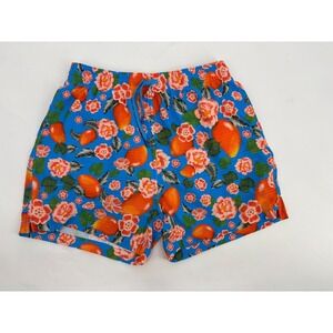 Blackbough Swim Mens Floral Mango Print Blue Mesh Swim Trunks Size L